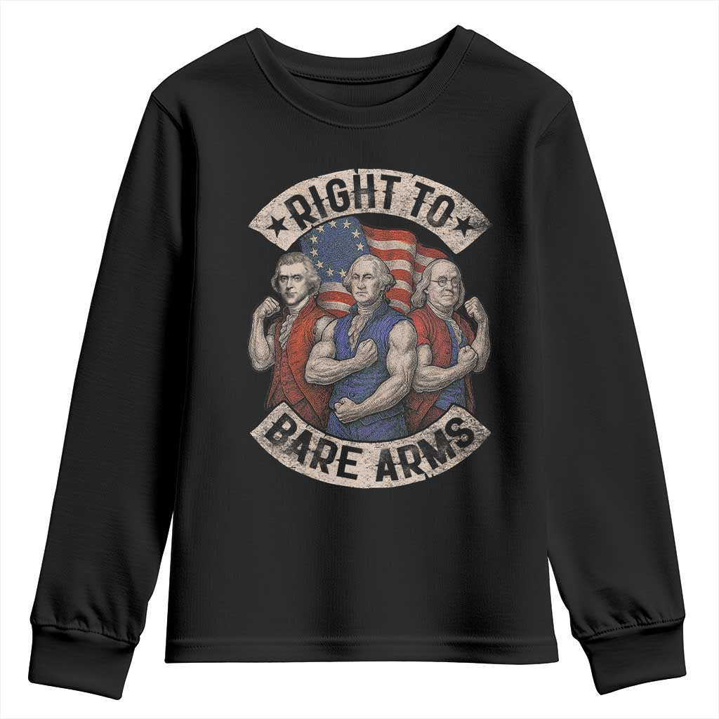 Funny Right to Bare Arms Founding Fathers Youth Sweatshirt 4th of July Patriotic Celebrations - Wonder Print Shop