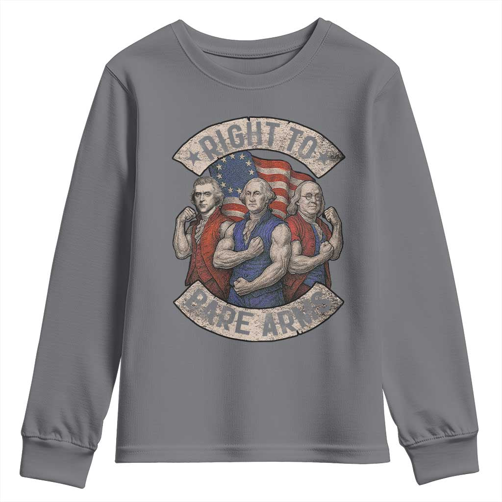 Funny Right to Bare Arms Founding Fathers Youth Sweatshirt 4th of July Patriotic Celebrations - Wonder Print Shop