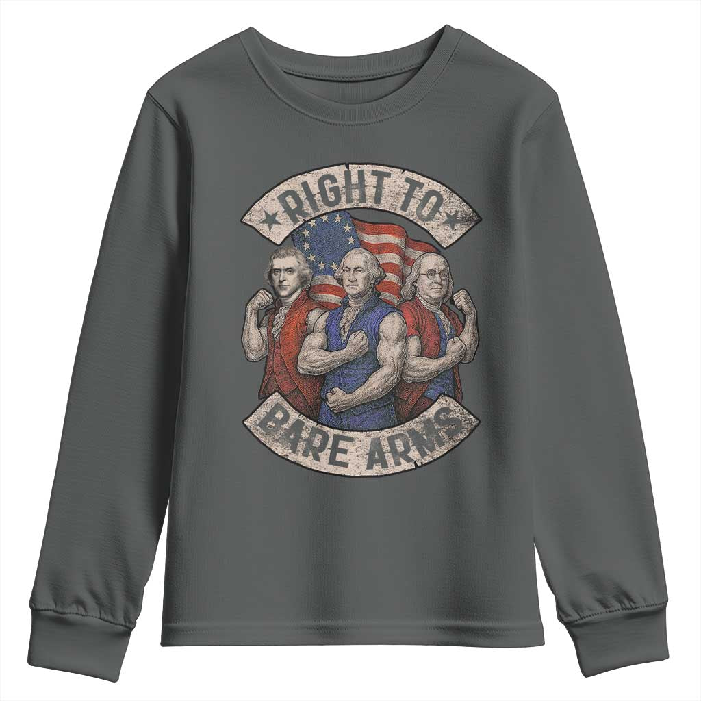 Funny Right to Bare Arms Founding Fathers Youth Sweatshirt 4th of July Patriotic Celebrations - Wonder Print Shop