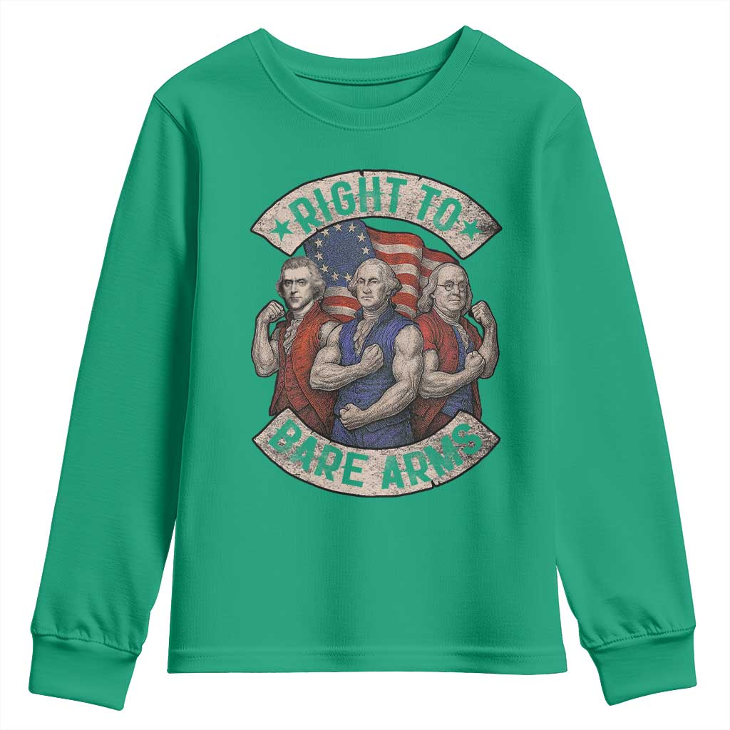 Funny Right to Bare Arms Founding Fathers Youth Sweatshirt 4th of July Patriotic Celebrations - Wonder Print Shop