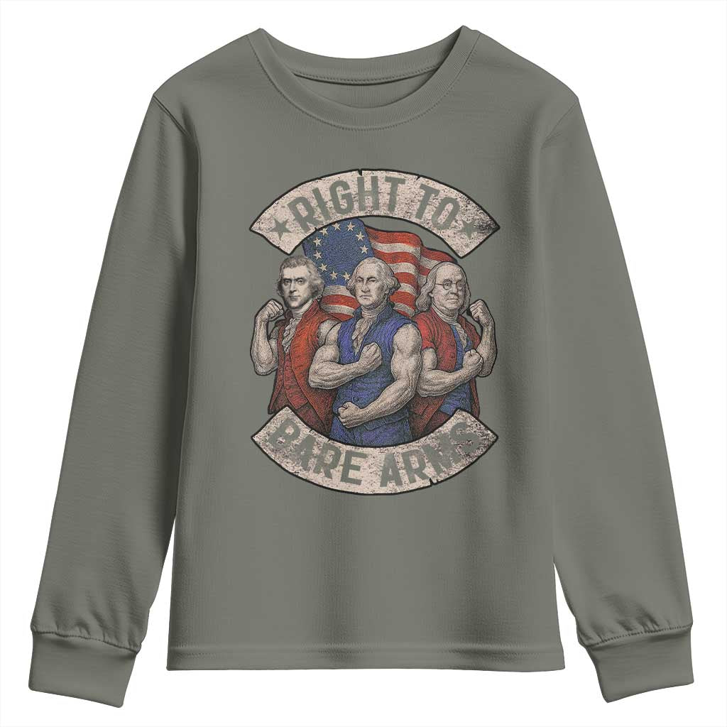 Funny Right to Bare Arms Founding Fathers Youth Sweatshirt 4th of July Patriotic Celebrations - Wonder Print Shop