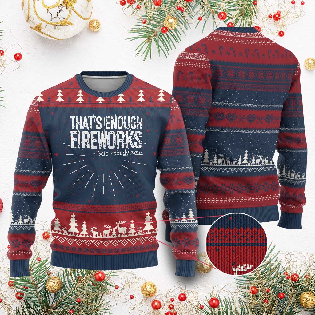 Funny Fireworks Knitted Sweatshirt 4th Of July - Wonder Print Shop