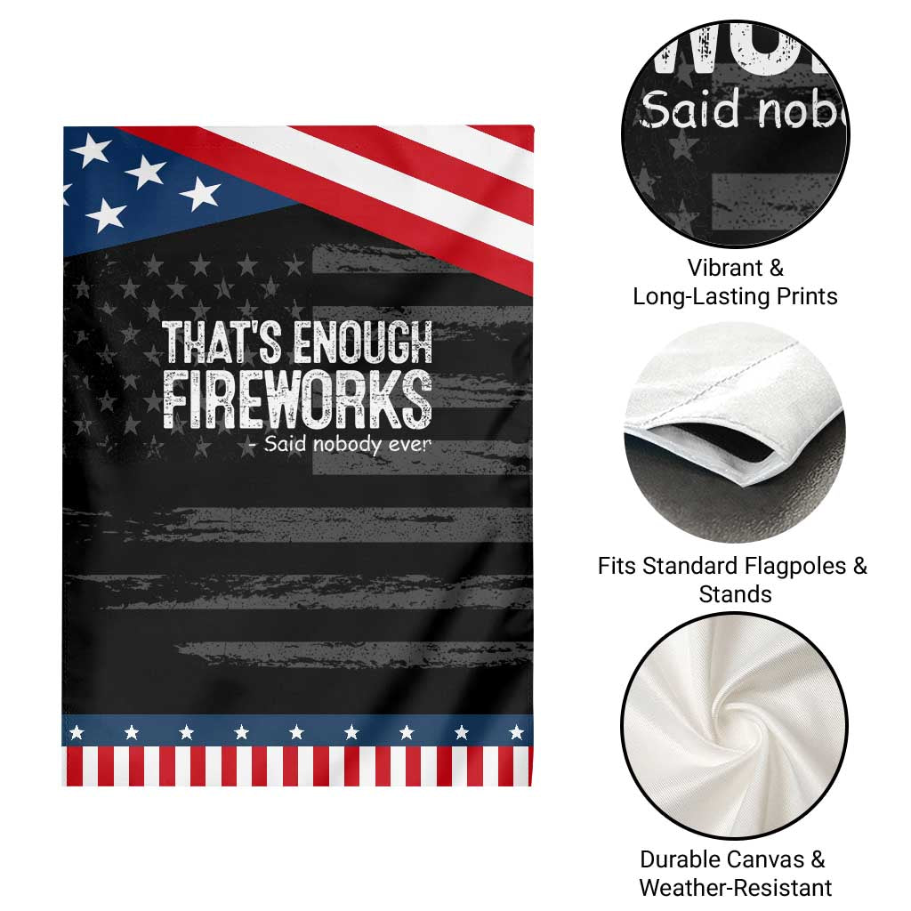 Funny Fireworks Garden Flag 4th Of July