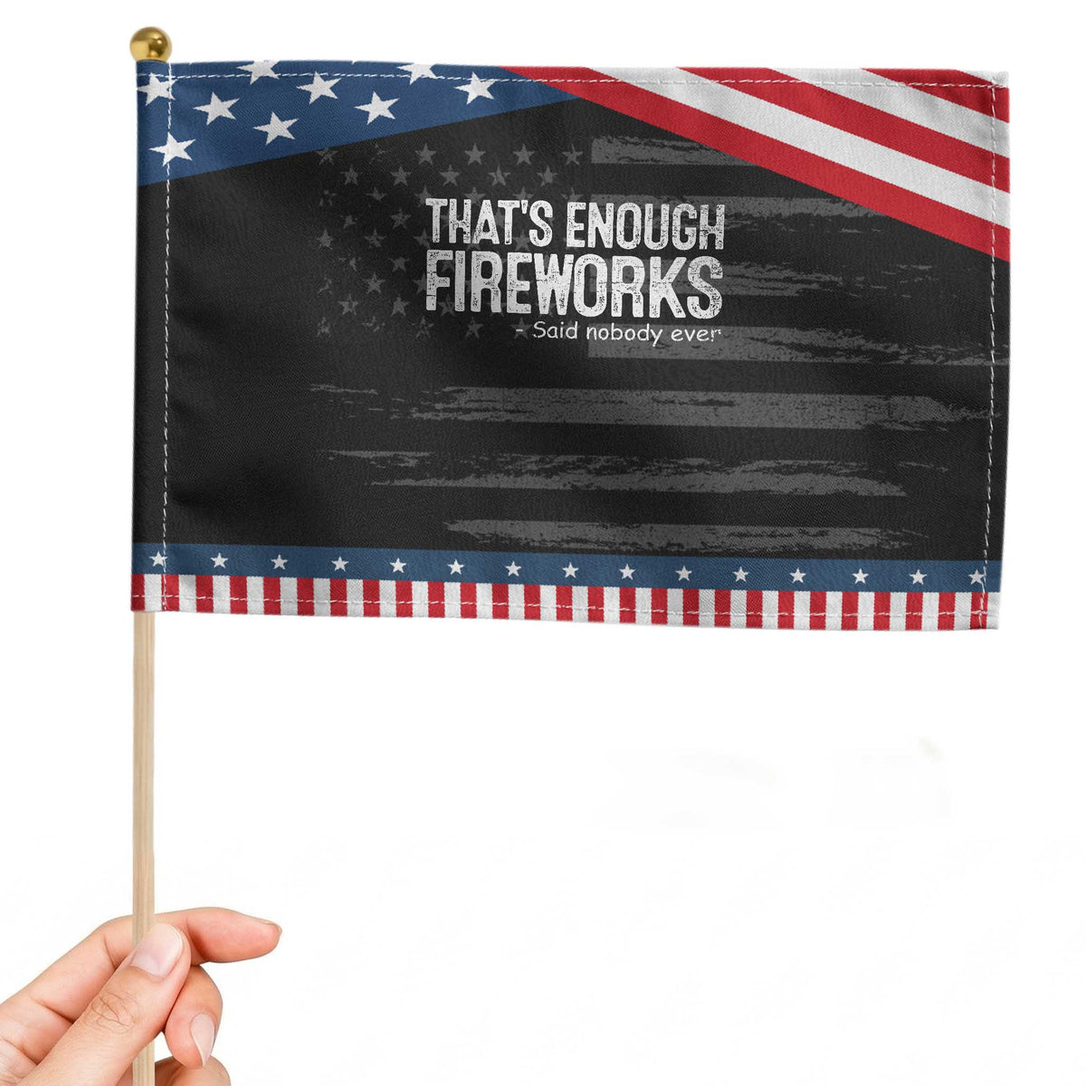 Funny Fireworks Patriotic Handheld Flag 4th Of July