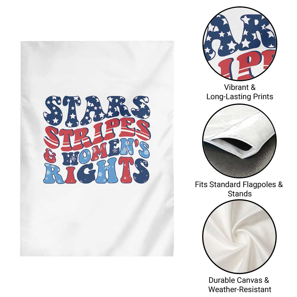 Stars Stripes And Women Rights Garden Flag Groovy Retro 4th Of July - Wonder Print Shop