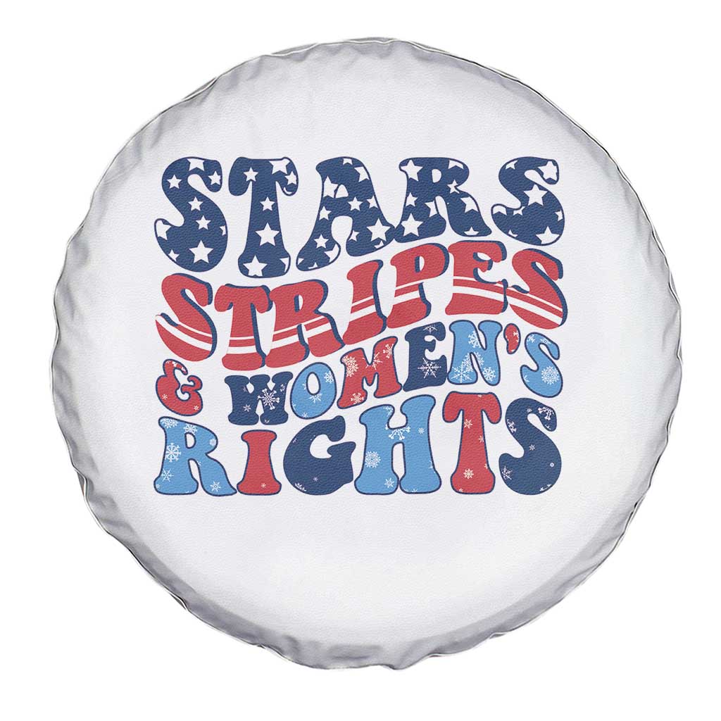 Stars Stripes And Women Rights Spare Tire Cover Groovy Retro 4th Of July - Wonder Print Shop
