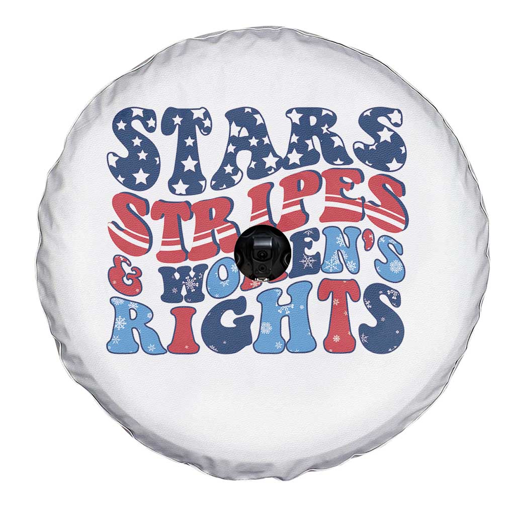 Stars Stripes And Women Rights Spare Tire Cover Groovy Retro 4th Of July - Wonder Print Shop