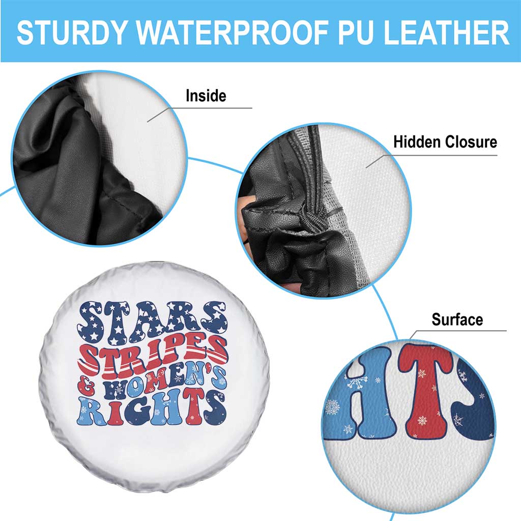 Stars Stripes And Women Rights Spare Tire Cover Groovy Retro 4th Of July - Wonder Print Shop