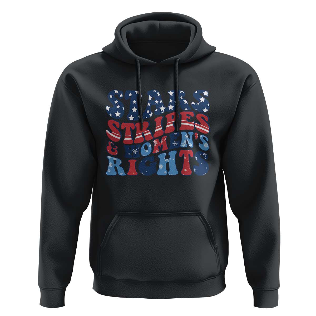 Stars Stripes And Women Rights Hoodie Groovy Retro 4th Of July - Wonder Print Shop