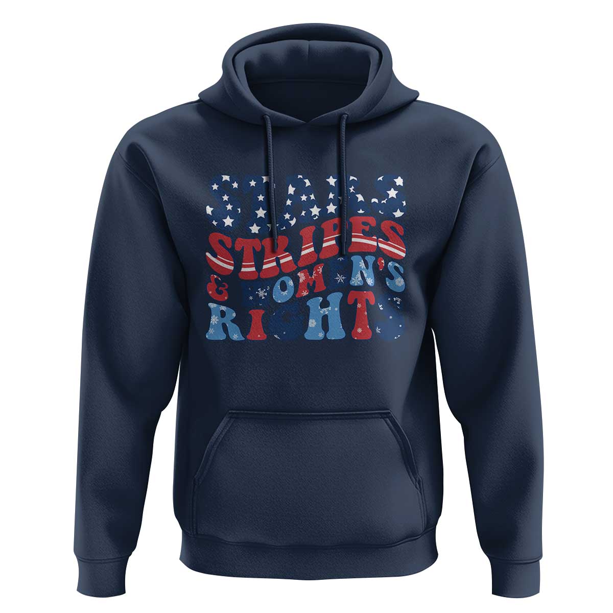 Stars Stripes And Women Rights Hoodie Groovy Retro 4th Of July - Wonder Print Shop