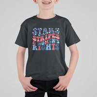 Stars Stripes And Women Rights T Shirt For Kid Groovy Retro 4th Of July - Wonder Print Shop