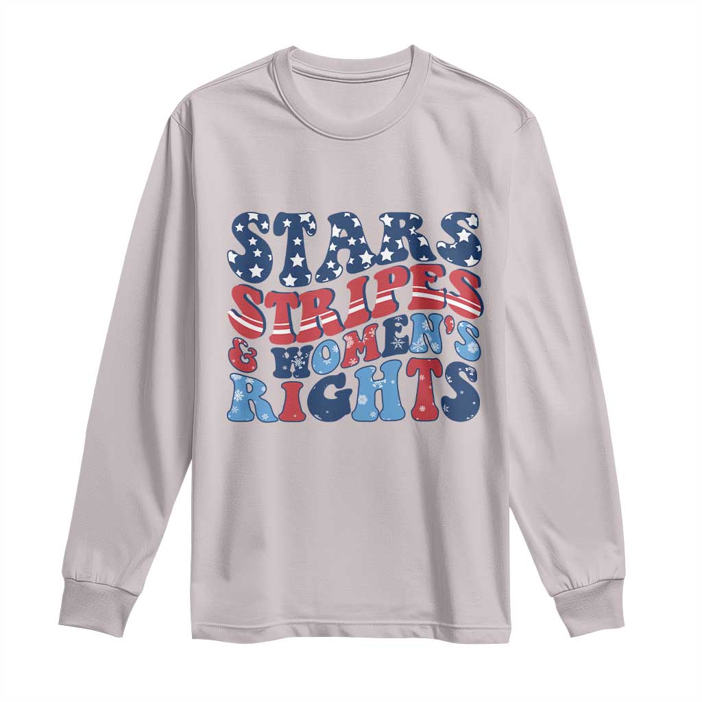 Stars Stripes And Women Rights Long Sleeve Shirt Groovy Retro 4th Of July - Wonder Print Shop