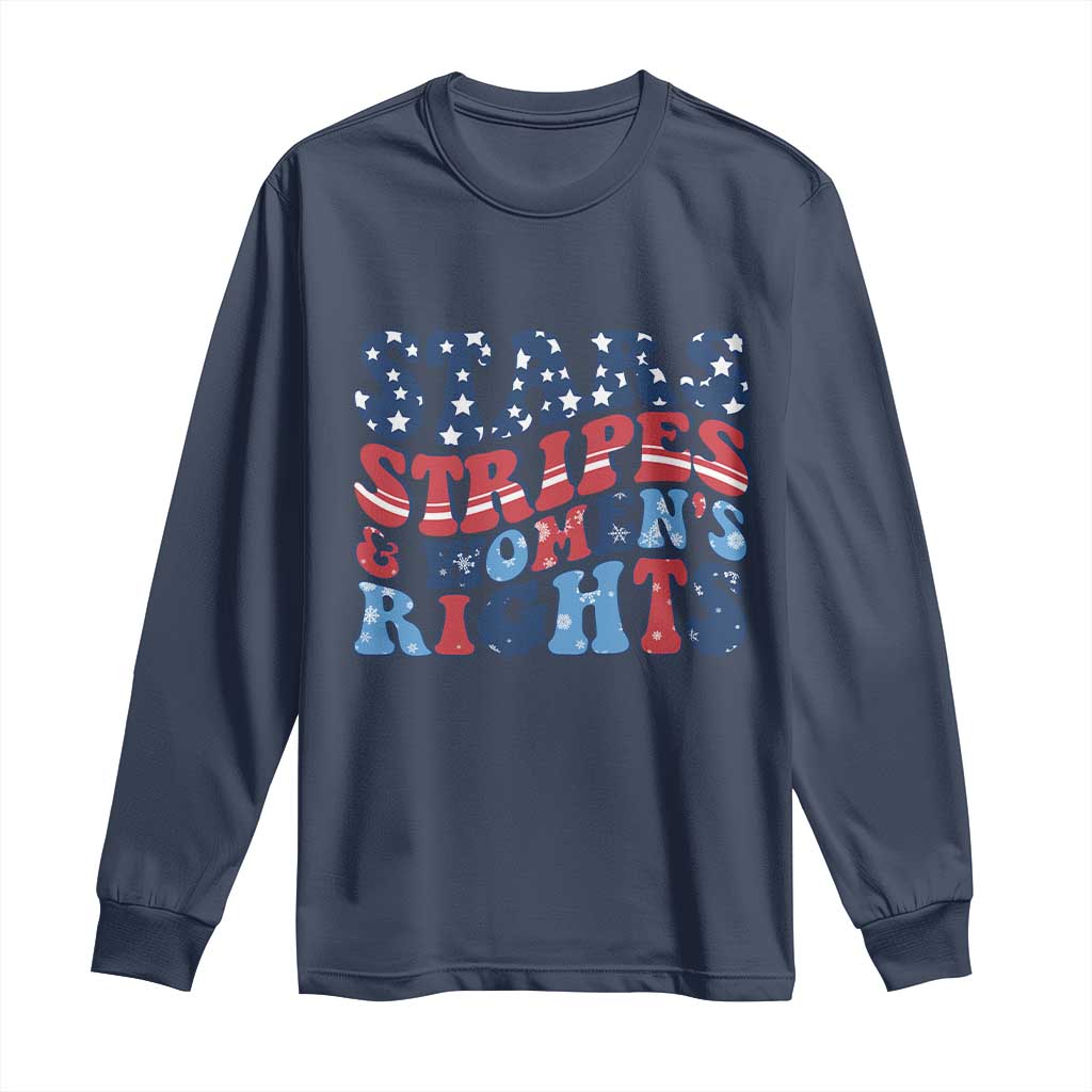 Stars Stripes And Women Rights Long Sleeve Shirt Groovy Retro 4th Of July - Wonder Print Shop