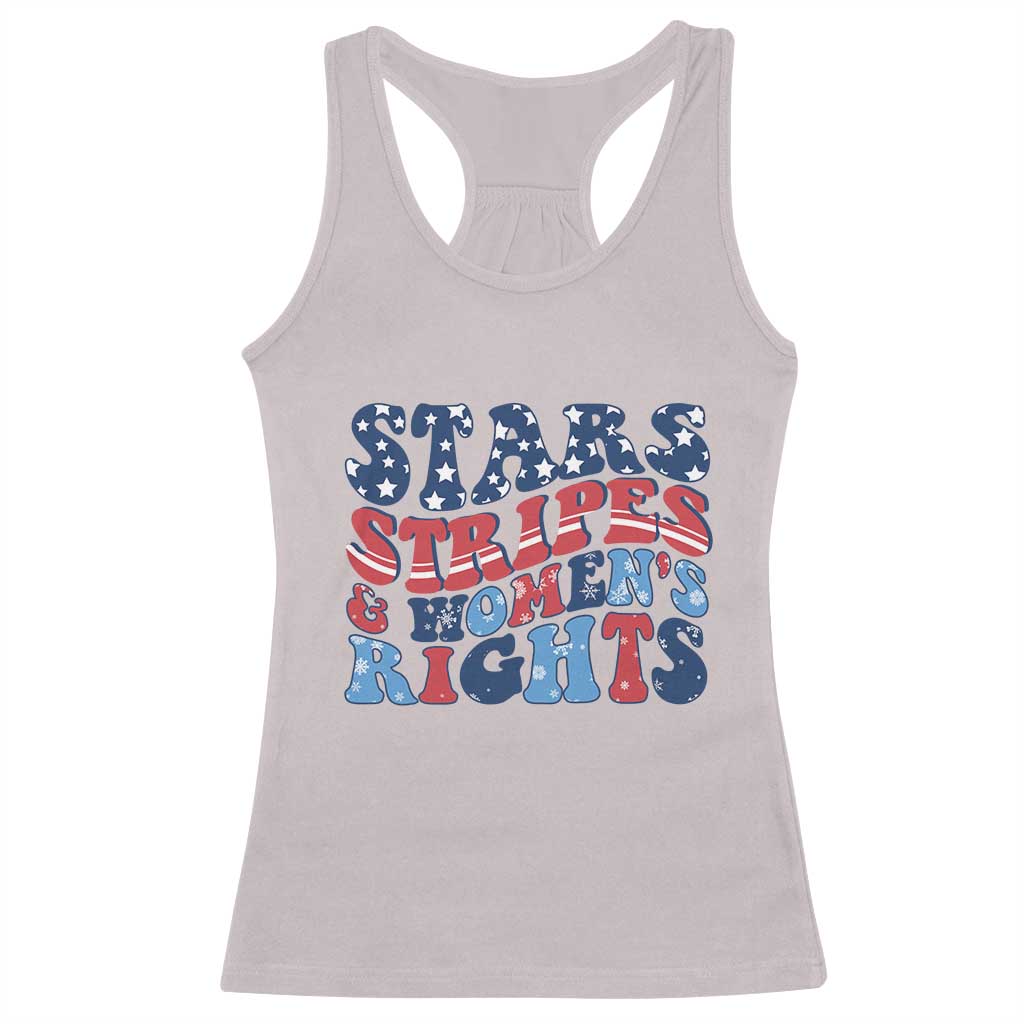 Stars Stripes And Women Rights Racerback Tank Top Groovy Retro 4th Of July - Wonder Print Shop