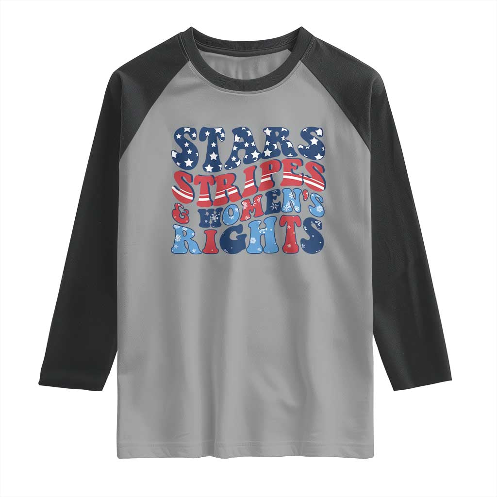 Stars Stripes And Women Rights Raglan Shirt Groovy Retro 4th Of July - Wonder Print Shop