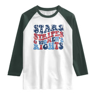 Stars Stripes And Women Rights Raglan Shirt Groovy Retro 4th Of July - Wonder Print Shop