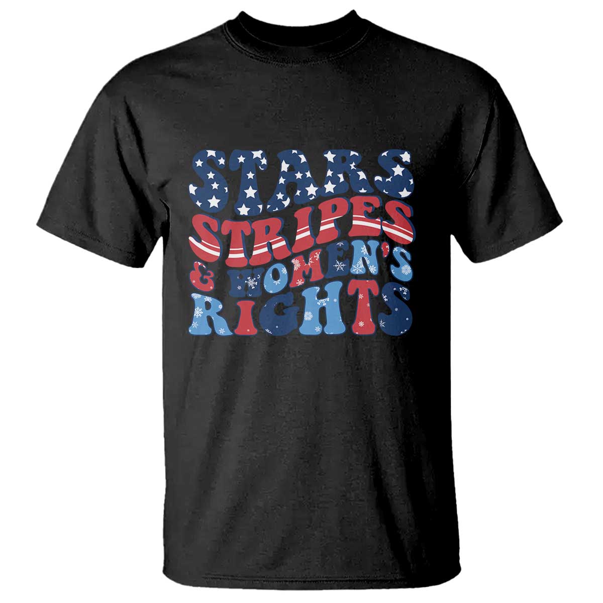 Stars Stripes And Women Rights T Shirt Groovy Retro 4th Of July - Wonder Print Shop
