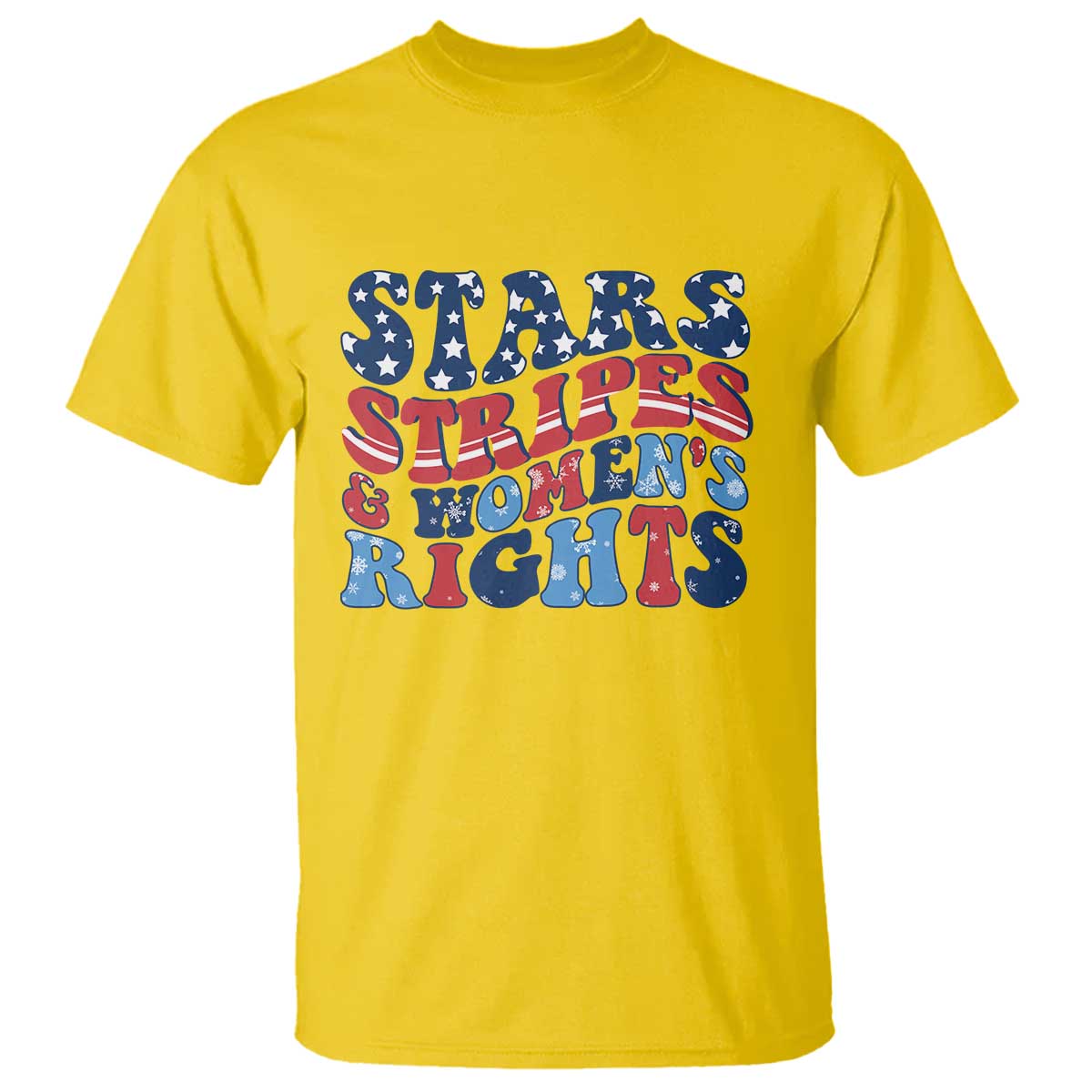 Stars Stripes And Women Rights T Shirt Groovy Retro 4th Of July - Wonder Print Shop