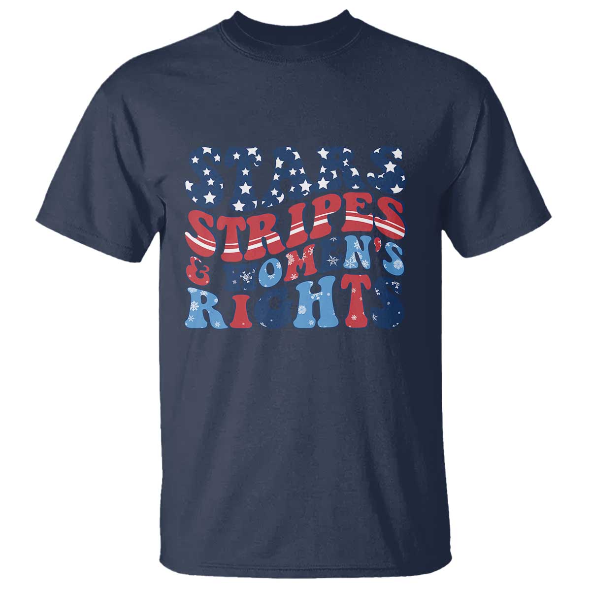 Stars Stripes And Women Rights T Shirt Groovy Retro 4th Of July - Wonder Print Shop