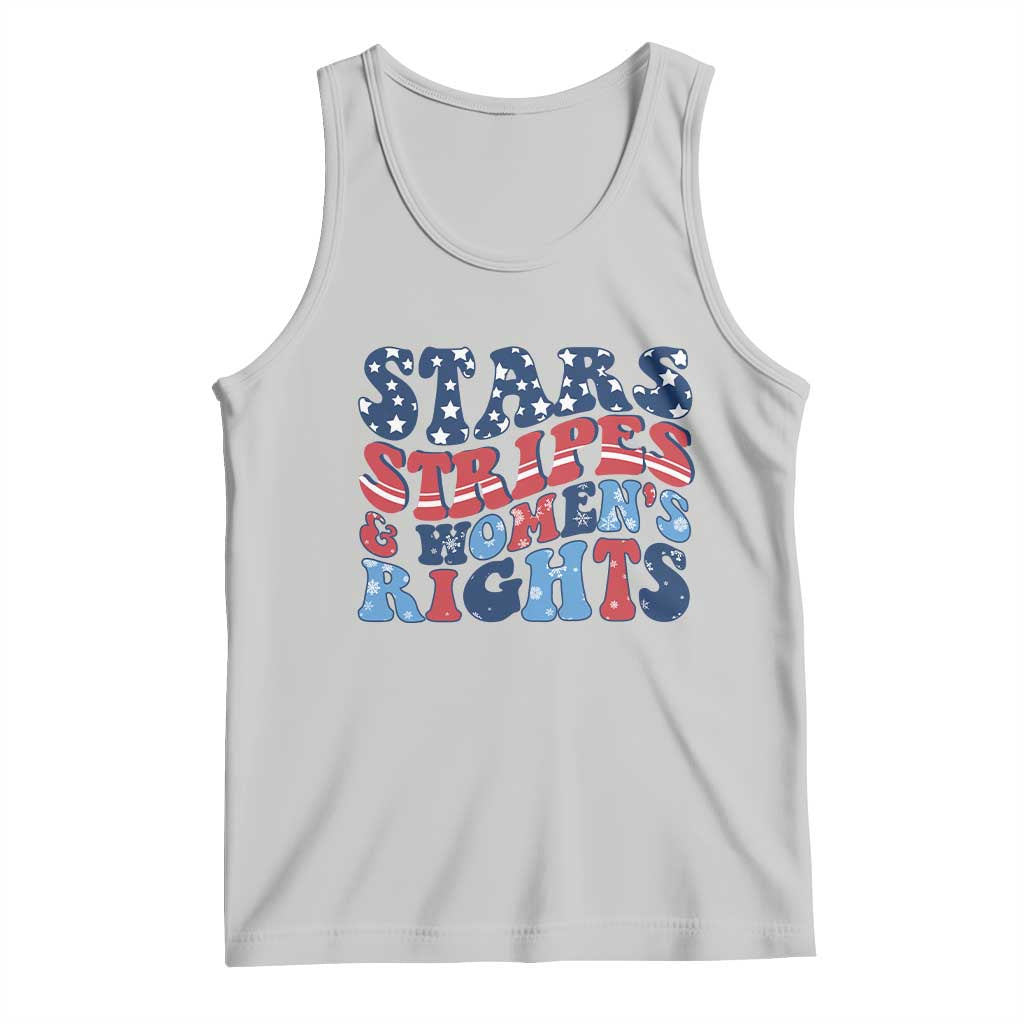 Stars Stripes And Women Rights Tank Top Groovy Retro 4th Of July - Wonder Print Shop