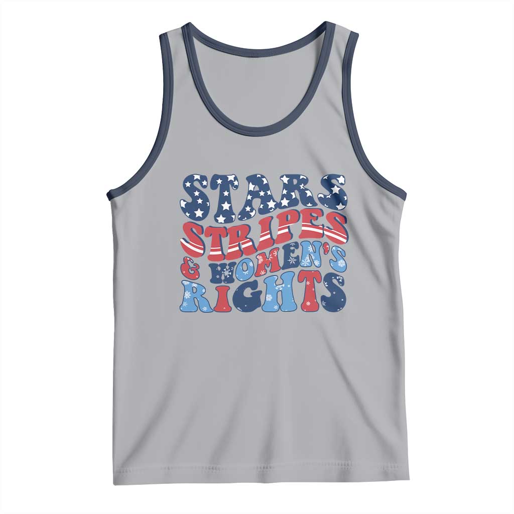 Stars Stripes And Women Rights Tank Top Groovy Retro 4th Of July - Wonder Print Shop