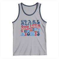 Stars Stripes And Women Rights Tank Top Groovy Retro 4th Of July - Wonder Print Shop