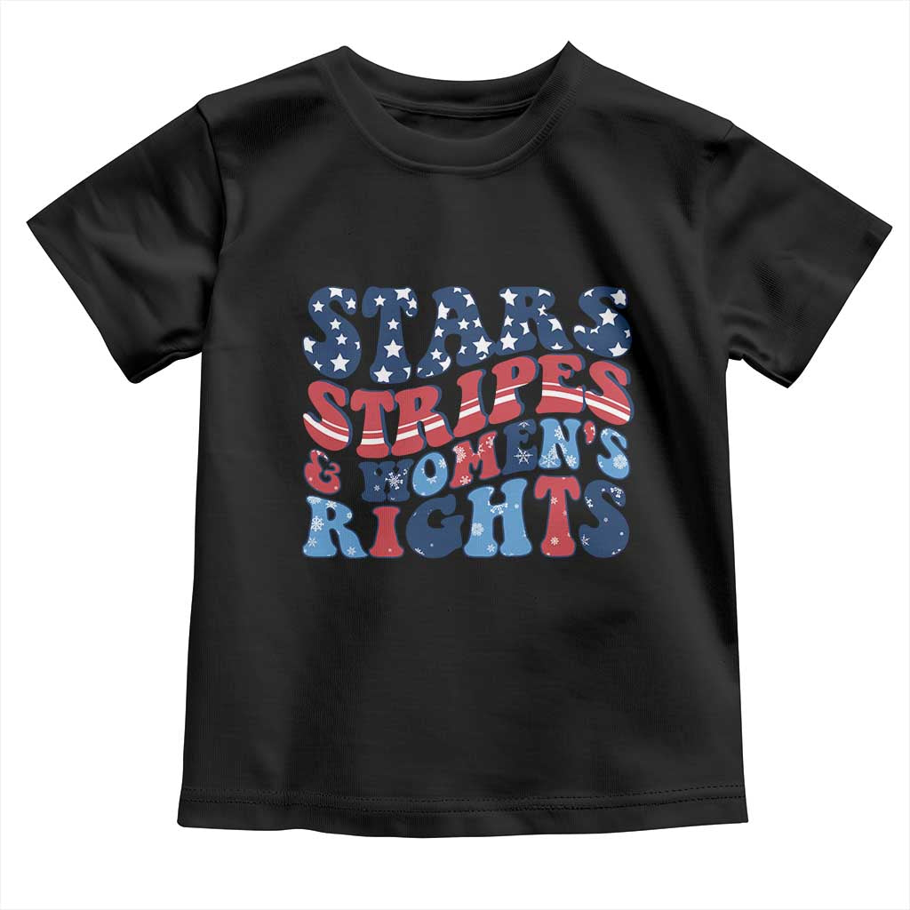 Stars Stripes And Women Rights Toddler T Shirt Groovy Retro 4th Of July - Wonder Print Shop