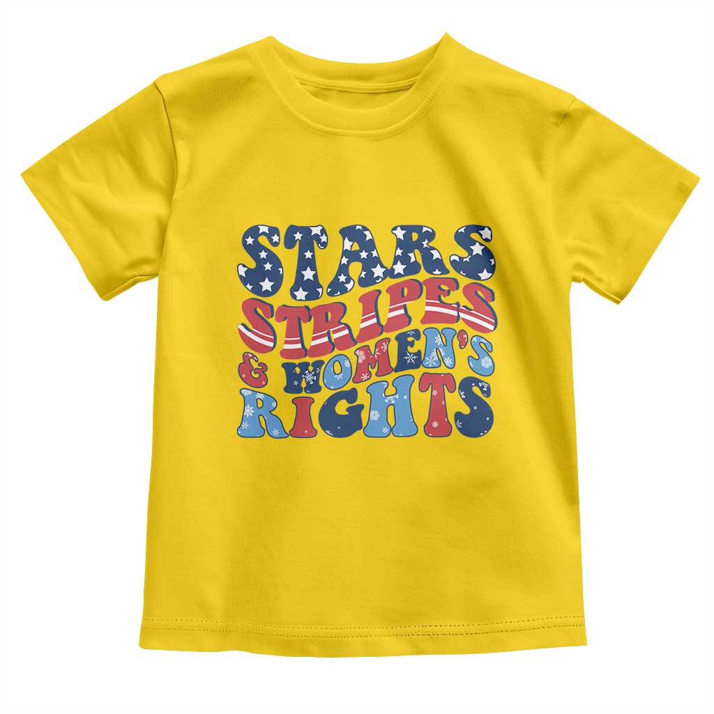 Stars Stripes And Women Rights Toddler T Shirt Groovy Retro 4th Of July - Wonder Print Shop