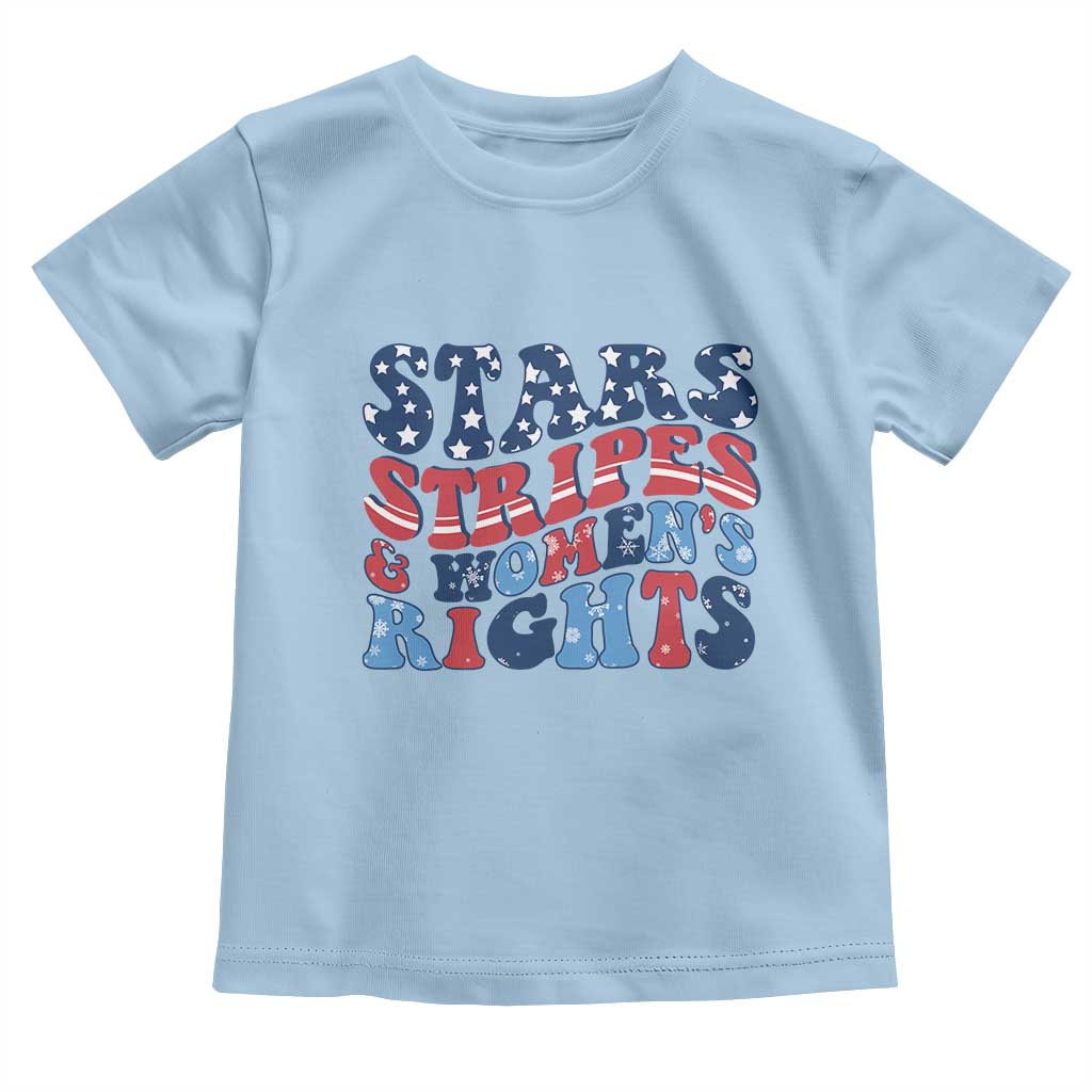 Stars Stripes And Women Rights Toddler T Shirt Groovy Retro 4th Of July - Wonder Print Shop