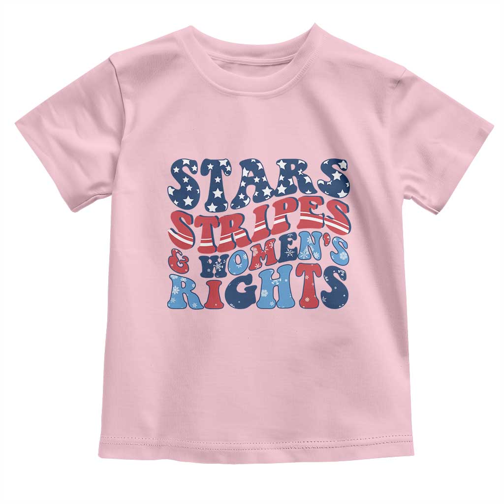 Stars Stripes And Women Rights Toddler T Shirt Groovy Retro 4th Of July - Wonder Print Shop