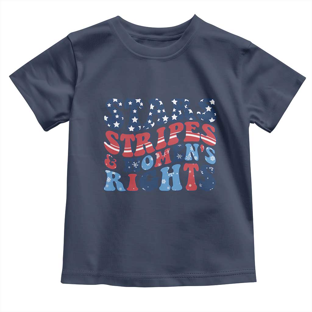 Stars Stripes And Women Rights Toddler T Shirt Groovy Retro 4th Of July - Wonder Print Shop