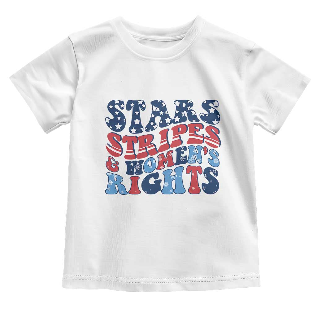 Stars Stripes And Women Rights Toddler T Shirt Groovy Retro 4th Of July - Wonder Print Shop