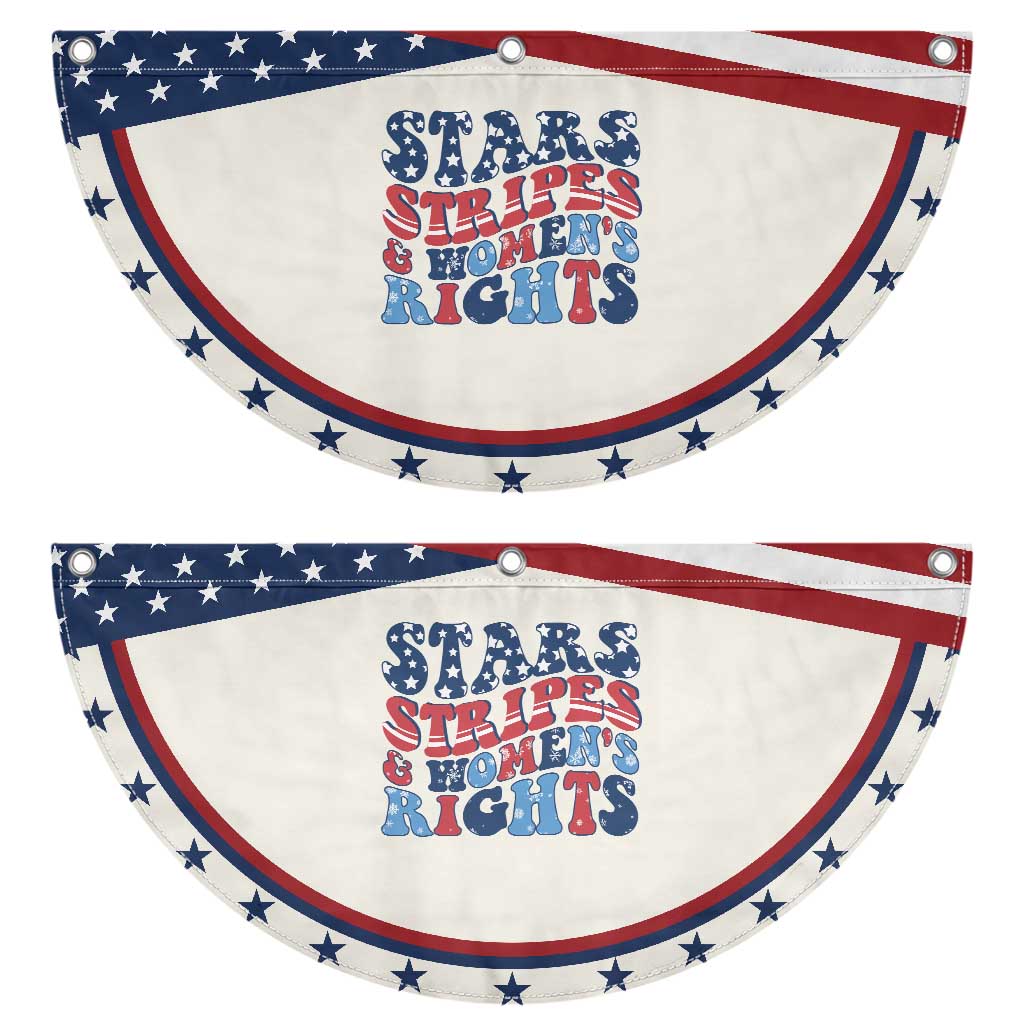 Stars Stripes And Women Rights Patriotic Fan Flag Groovy Retro 4th Of July