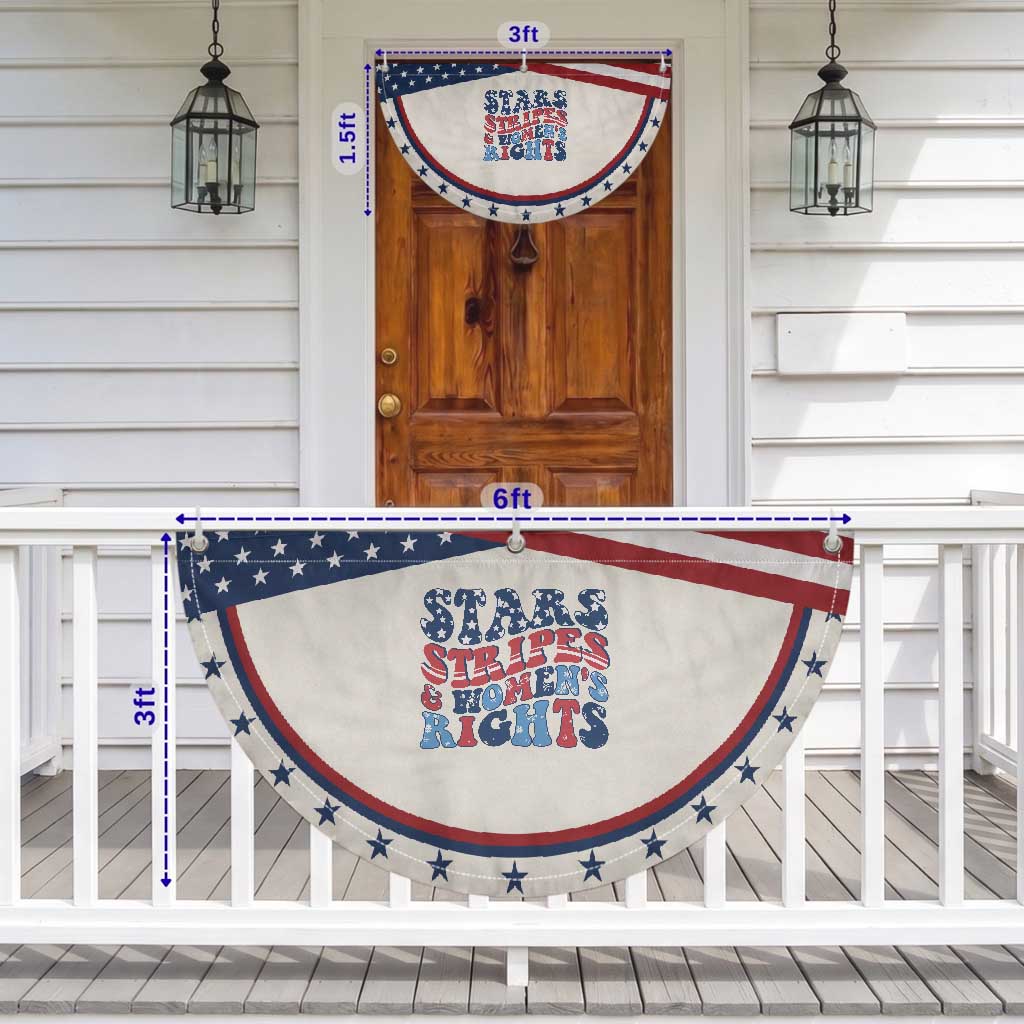 Stars Stripes And Women Rights Patriotic Fan Flag Groovy Retro 4th Of July