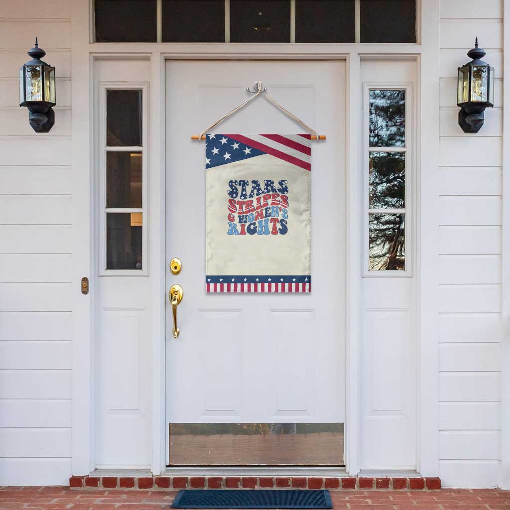 Stars Stripes And Women Rights Garden Flag Groovy Retro 4th Of July