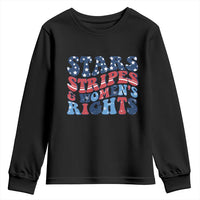 Stars Stripes And Women Rights Youth Sweatshirt Groovy Retro 4th Of July - Wonder Print Shop