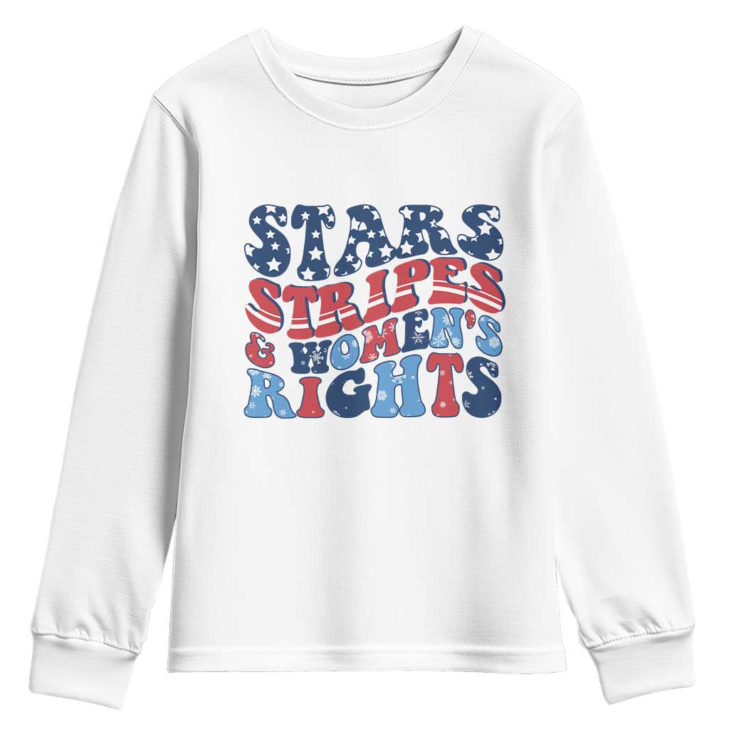 Stars Stripes And Women Rights Youth Sweatshirt Groovy Retro 4th Of July - Wonder Print Shop