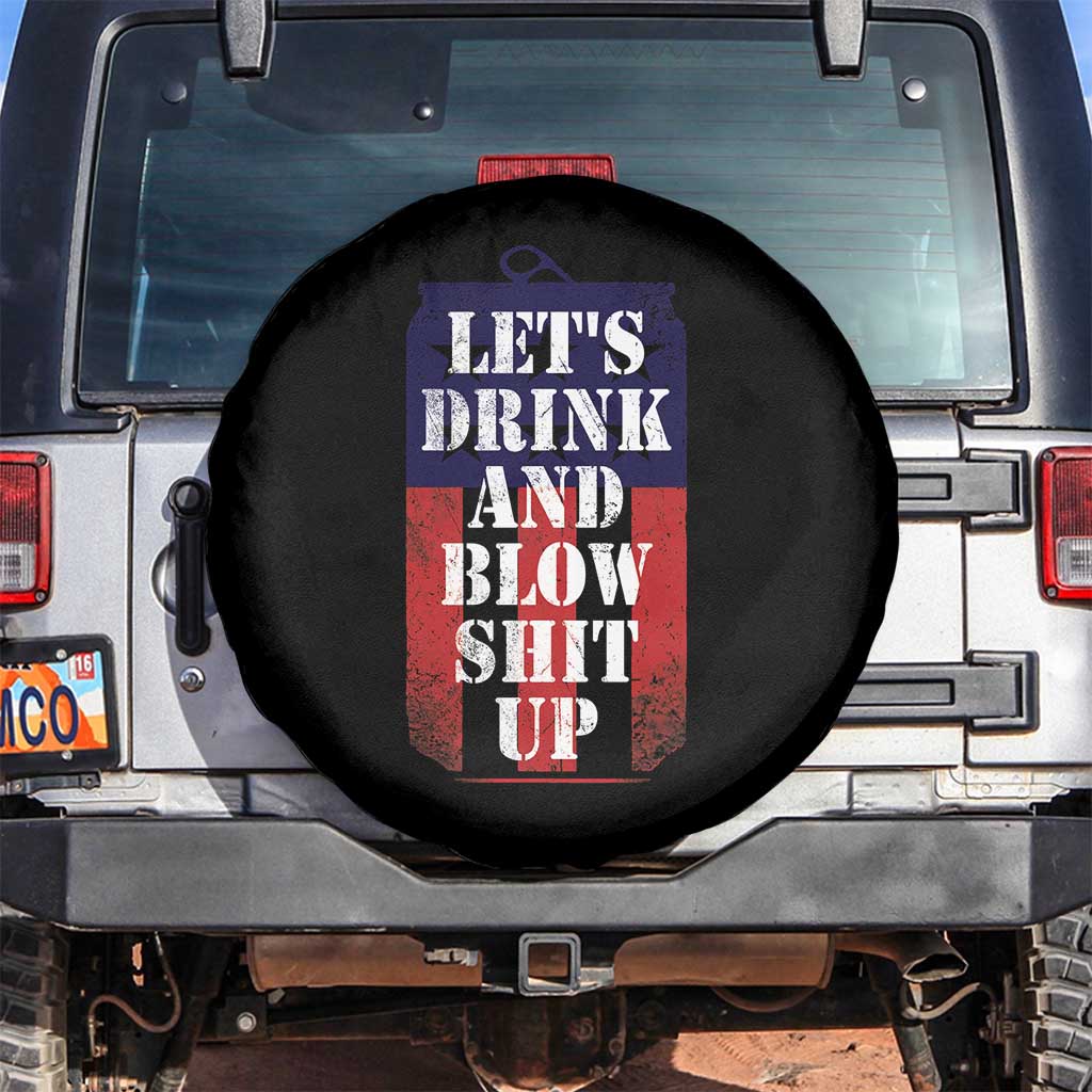 Funny Beer American Flag 4th of July Spare Tire Cover Merica Drinking USA - Wonder Print Shop