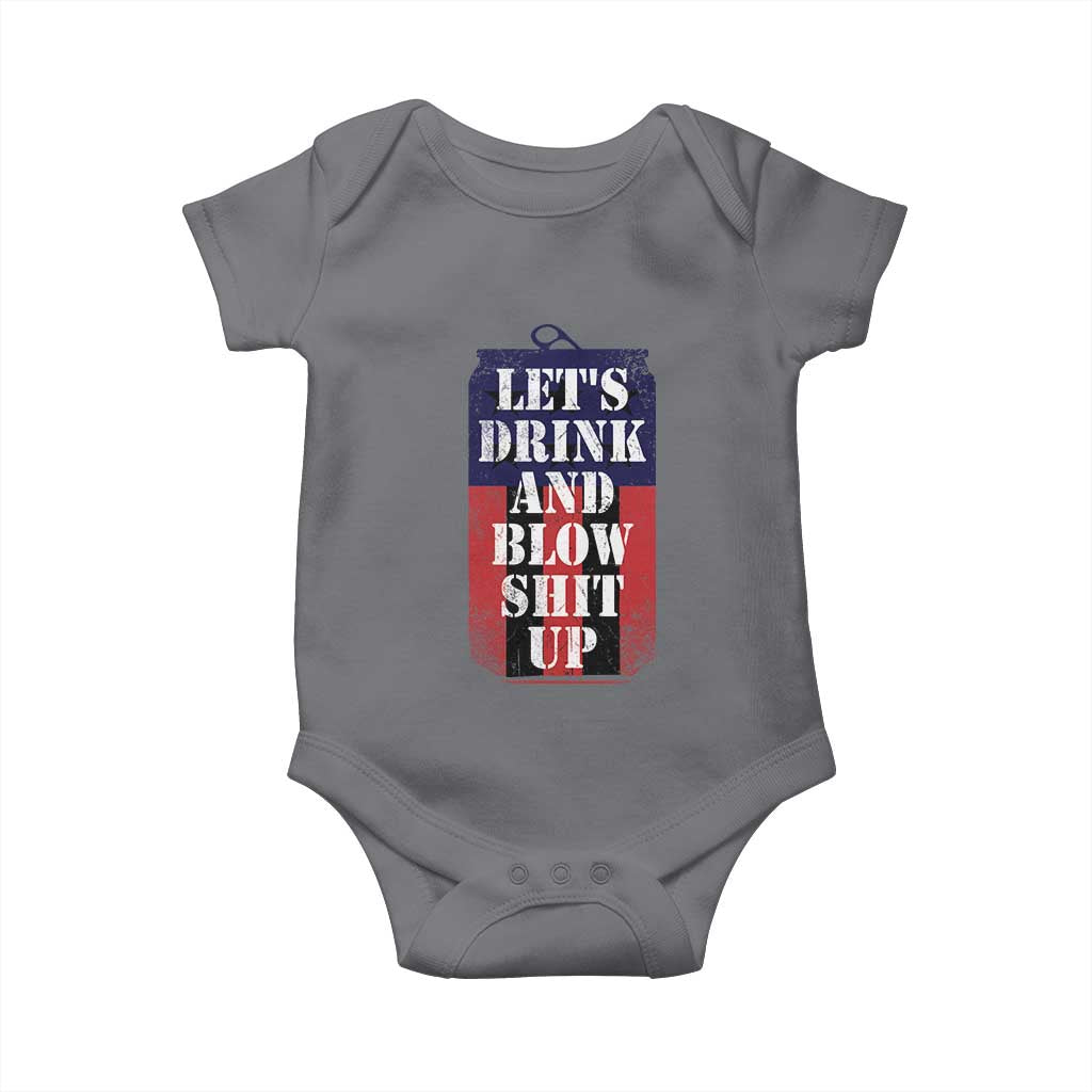 Funny Beer American Flag 4th of July Baby Onesie Merica Drinking USA - Wonder Print Shop