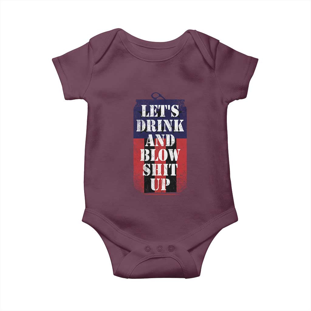 Funny Beer American Flag 4th of July Baby Onesie Merica Drinking USA - Wonder Print Shop