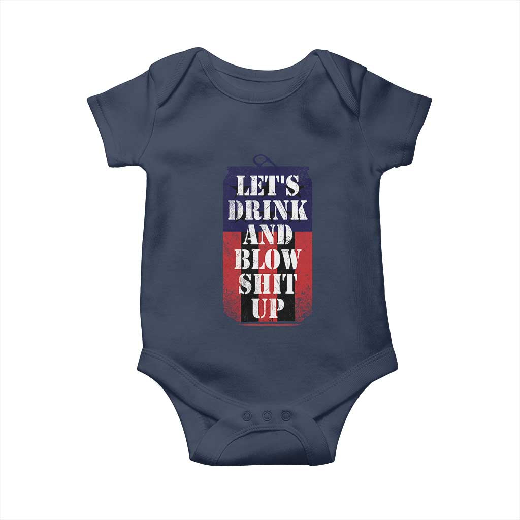 Funny Beer American Flag 4th of July Baby Onesie Merica Drinking USA - Wonder Print Shop