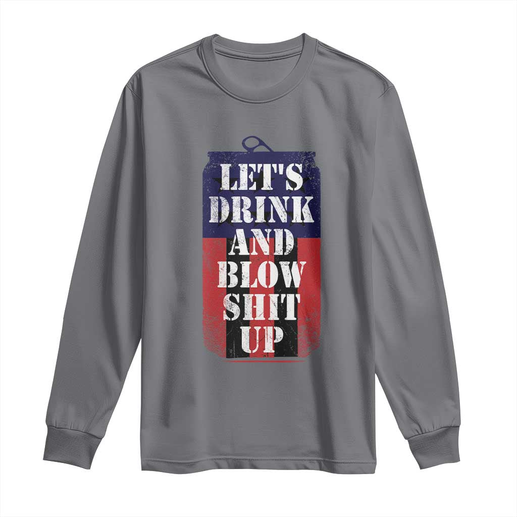 Funny Beer American Flag 4th of July Long Sleeve Shirt Merica Drinking USA - Wonder Print Shop