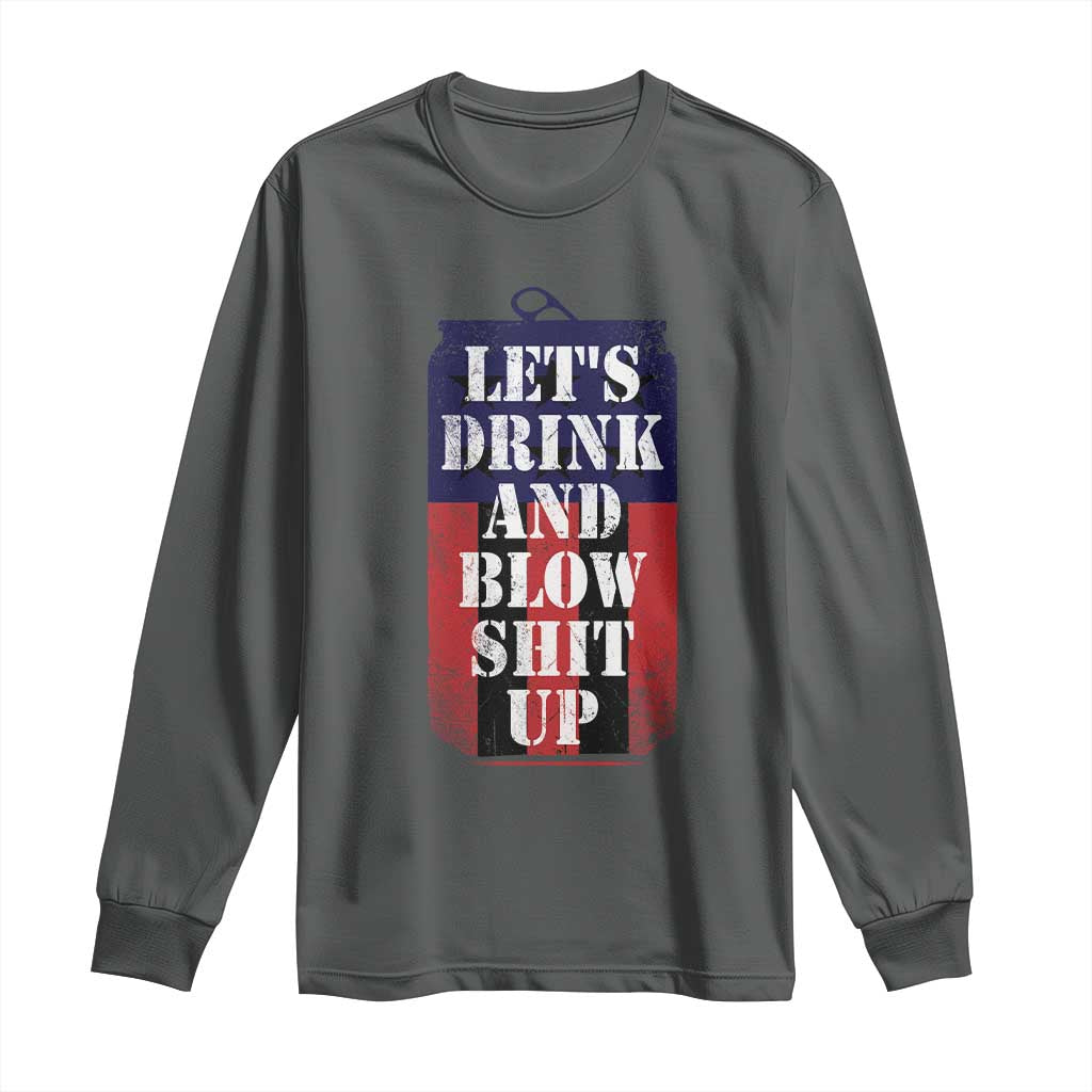 Funny Beer American Flag 4th of July Long Sleeve Shirt Merica Drinking USA - Wonder Print Shop