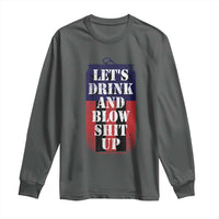 Funny Beer American Flag 4th of July Long Sleeve Shirt Merica Drinking USA - Wonder Print Shop