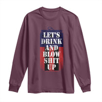 Funny Beer American Flag 4th of July Long Sleeve Shirt Merica Drinking USA - Wonder Print Shop