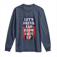 Funny Beer American Flag 4th of July Long Sleeve Shirt Merica Drinking USA - Wonder Print Shop