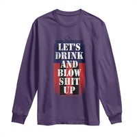 Funny Beer American Flag 4th of July Long Sleeve Shirt Merica Drinking USA - Wonder Print Shop