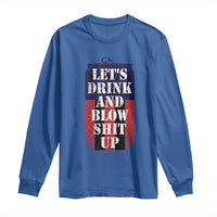 Funny Beer American Flag 4th of July Long Sleeve Shirt Merica Drinking USA - Wonder Print Shop