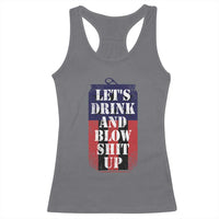 Funny Beer American Flag 4th of July Racerback Tank Top Merica Drinking USA - Wonder Print Shop