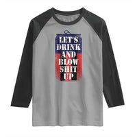 Funny Beer American Flag 4th of July Raglan Shirt Merica Drinking USA - Wonder Print Shop